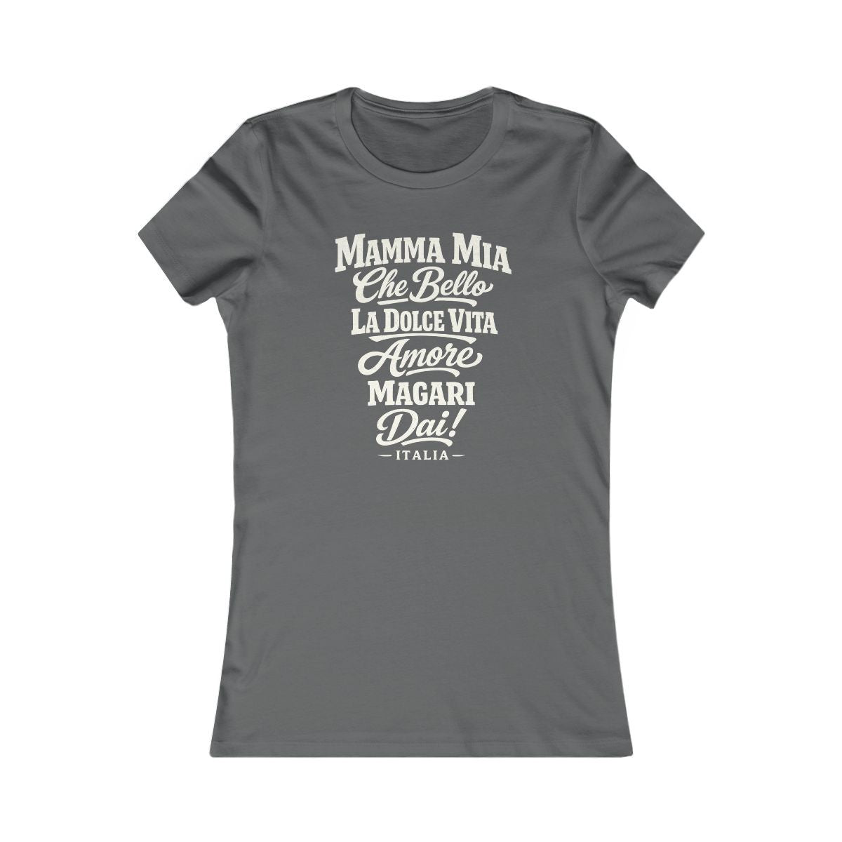 Italy local slang women's tee — typographic sayings design | Nameshi Destinations (view 10)