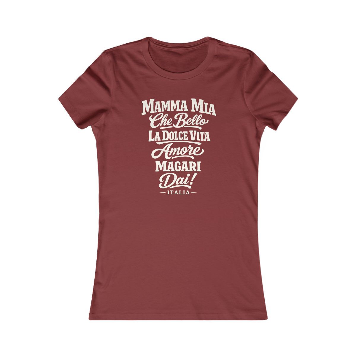Italy local slang women's tee — typographic sayings design | Nameshi Destinations (view 14)