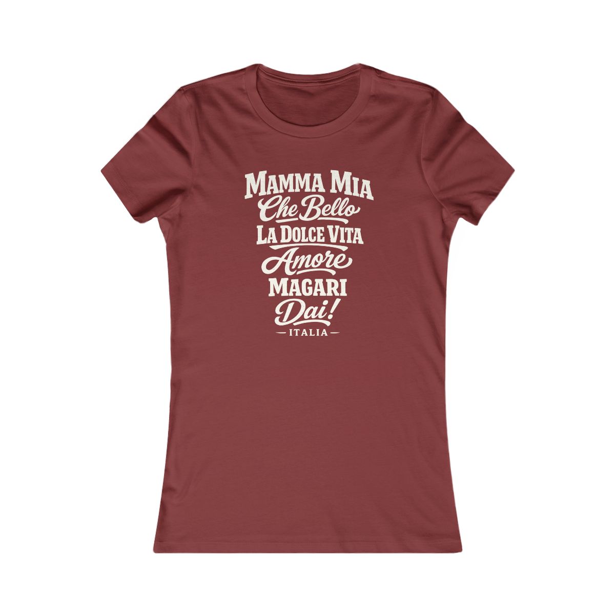 Italy local slang women's tee — typographic sayings design | Nameshi Destinations (view 14)