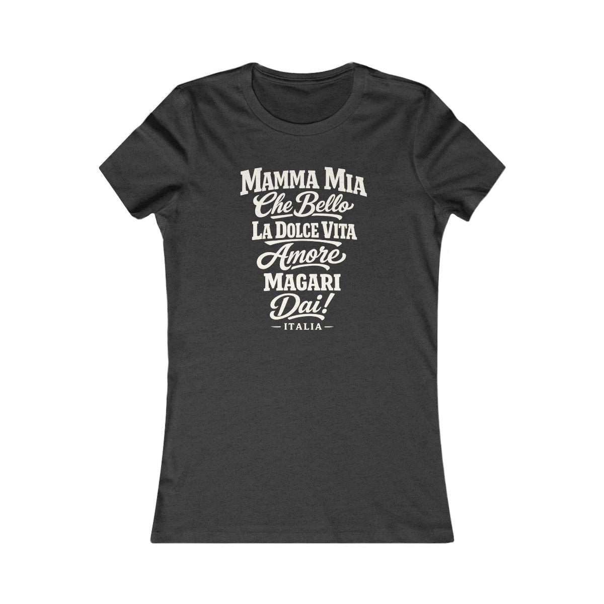 Italy local slang women's tee — typographic sayings design | Nameshi Destinations (view 4)