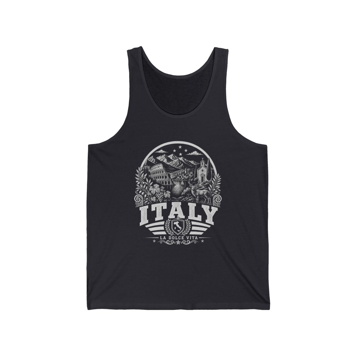Italy Men's Tank Top — Dark Grey (front)