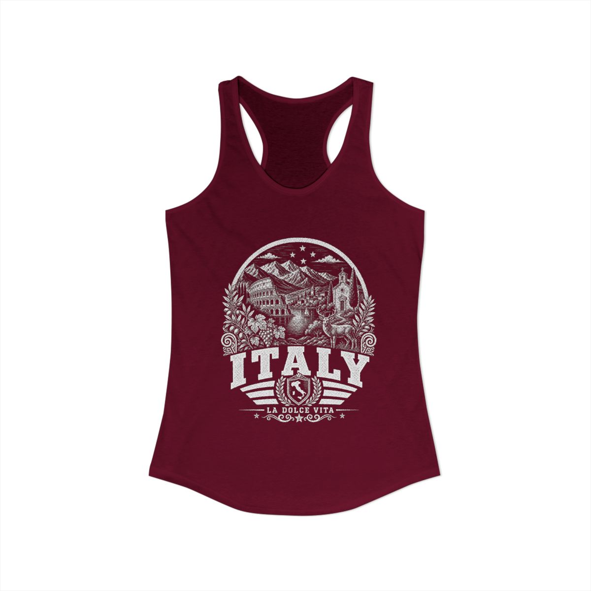 Italy Women's Tank Top — Solid Cardinal Red (front)