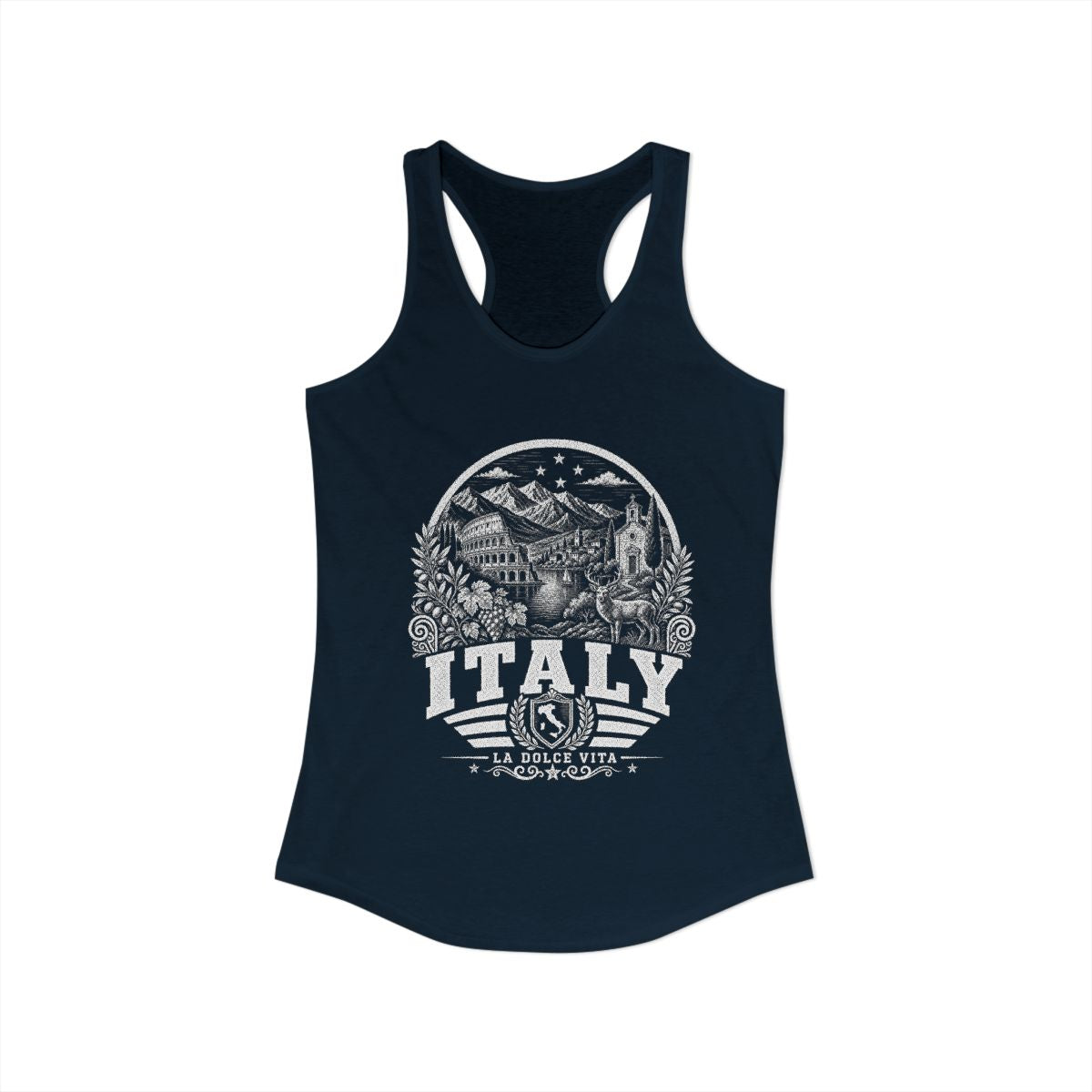 Italy Women's Tank Top — Solid Midnight Navy (front)