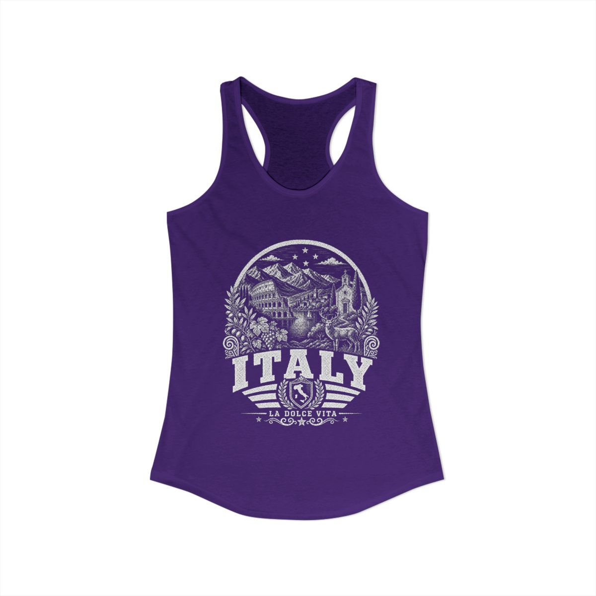 Italy Women's Tank Top — Solid Purple Rush (front)