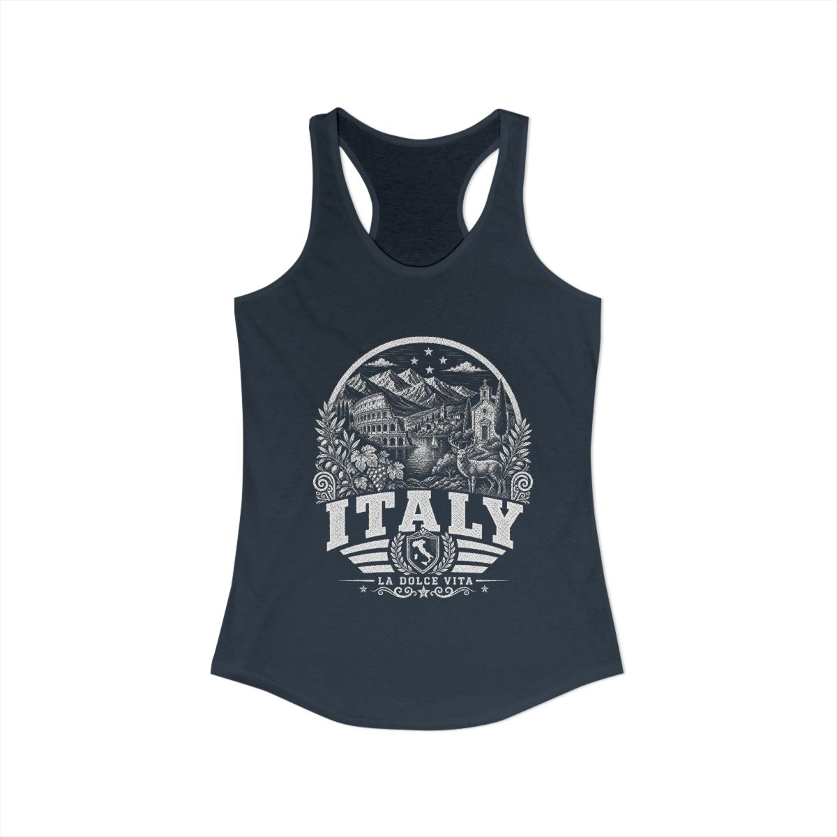 Italy Women's Tank Top — Solid Indigo (front)
