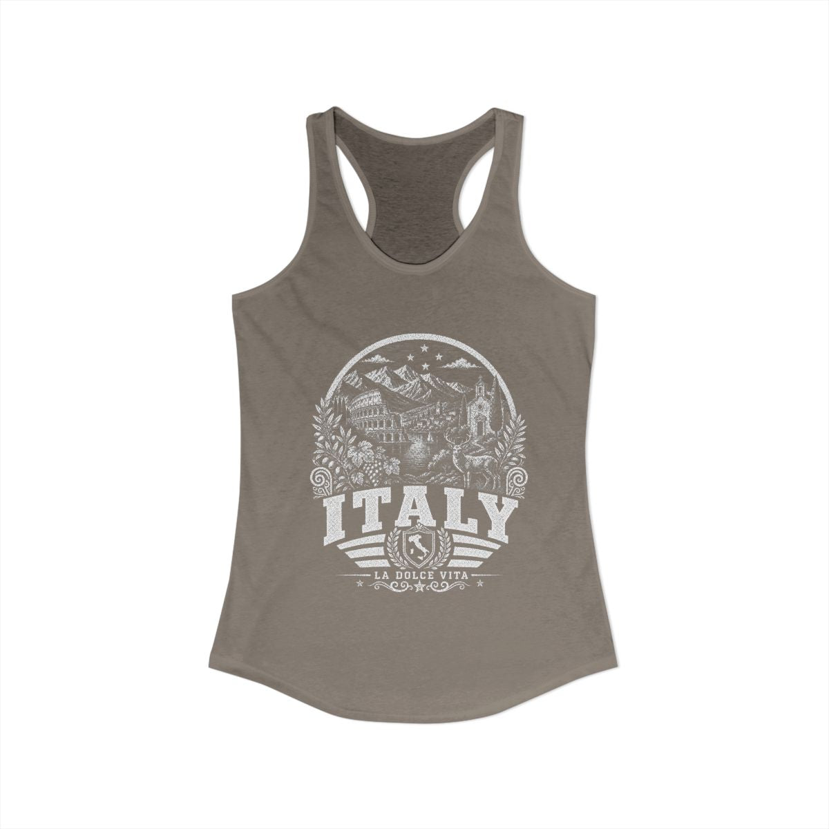 Italy Women's Tank Top — Solid Warm Gray (front)