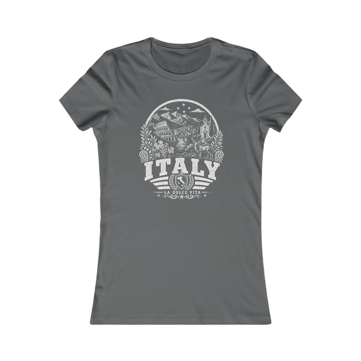 Italy Women's Tee — Asphalt