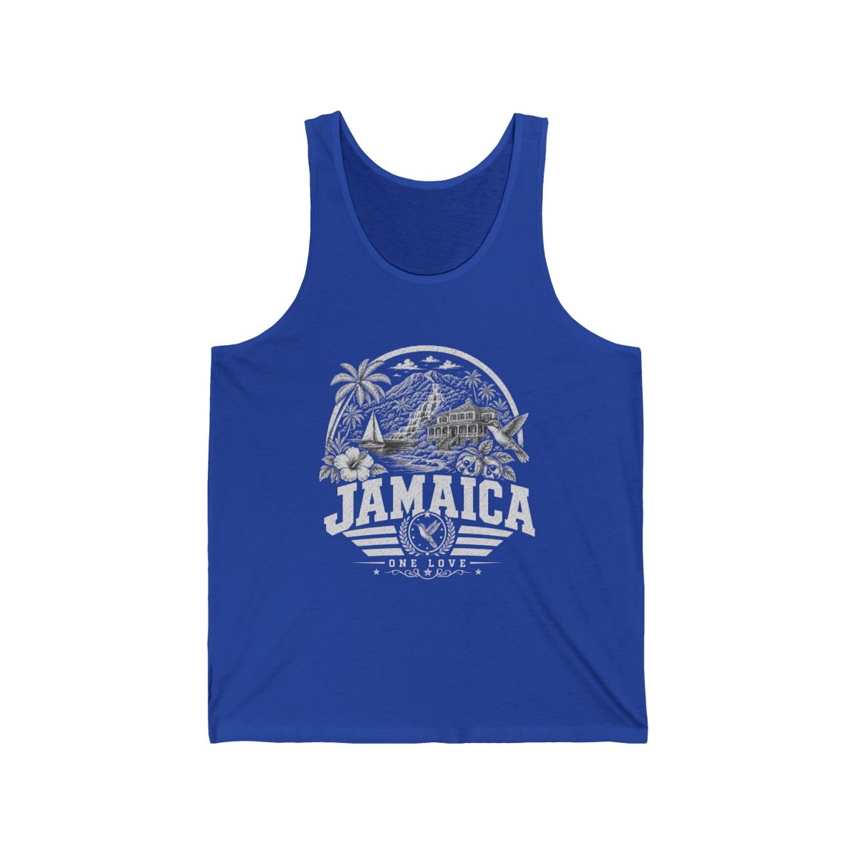 Jamaica Men's Tank Top — True Royal (front)