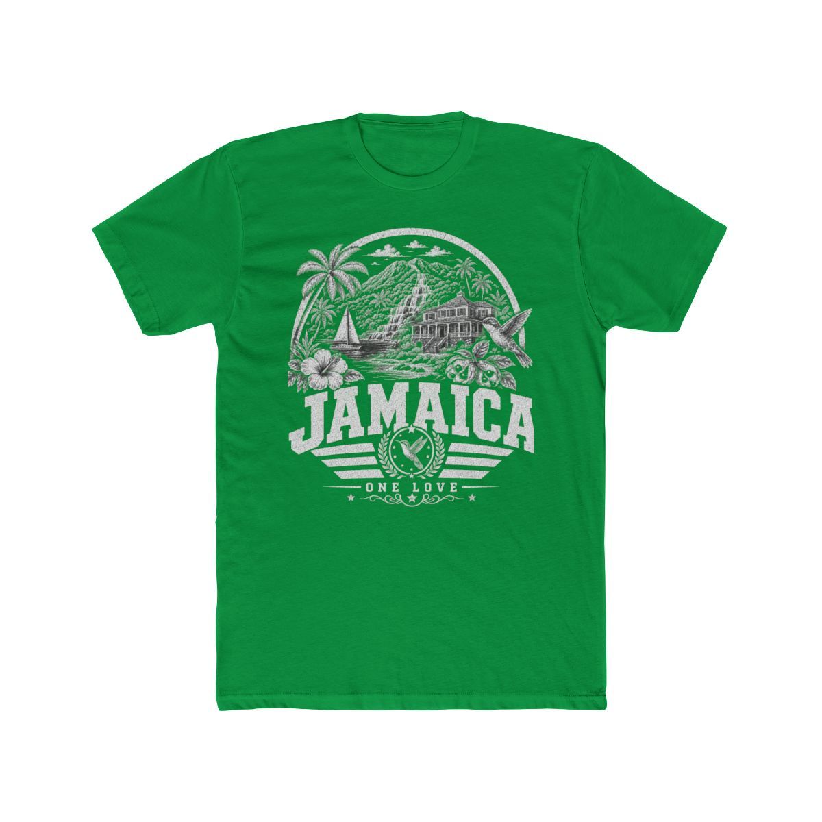 Jamaica Men's Tee — Solid Kelly Green