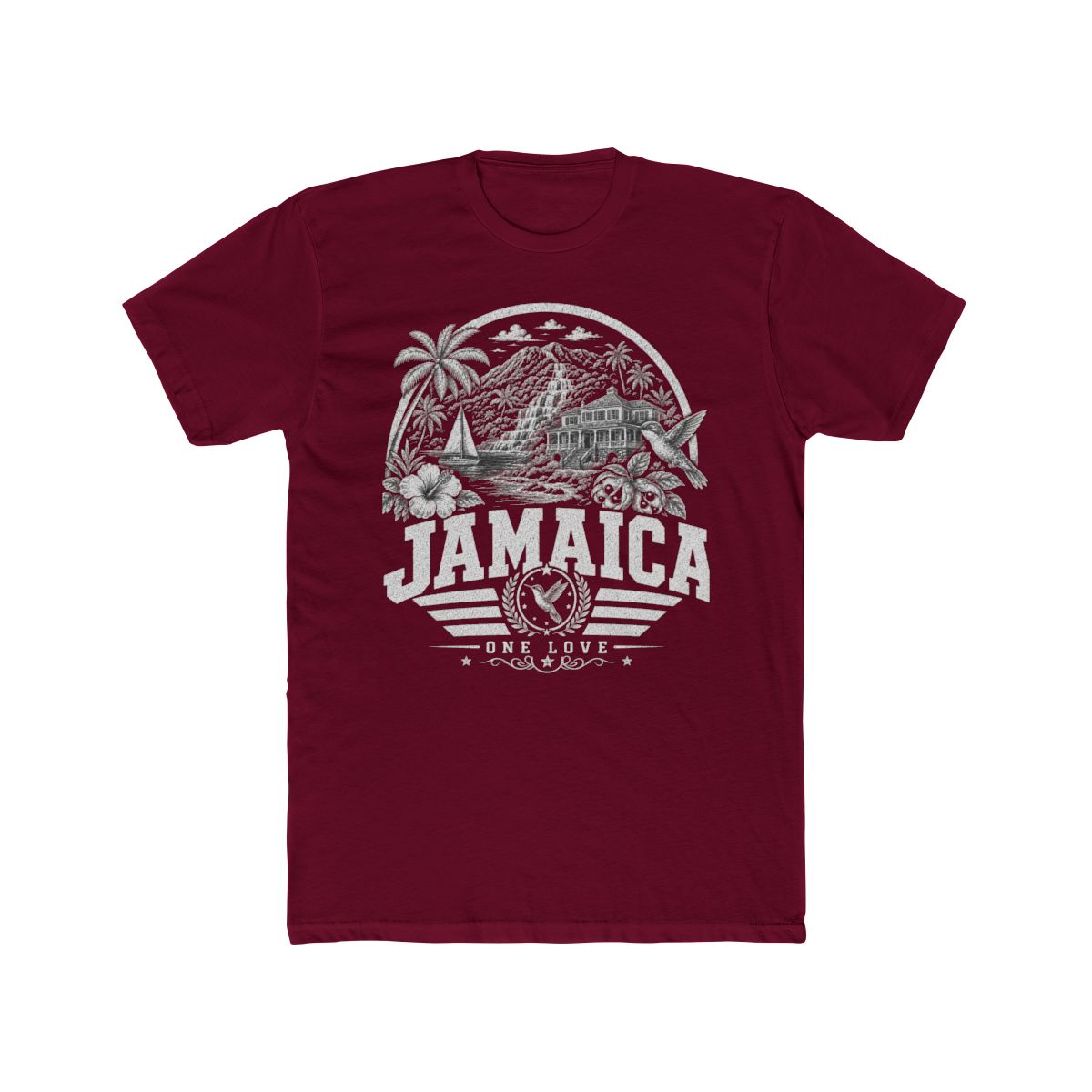 Jamaica Men's Tee — Solid Cardinal Red