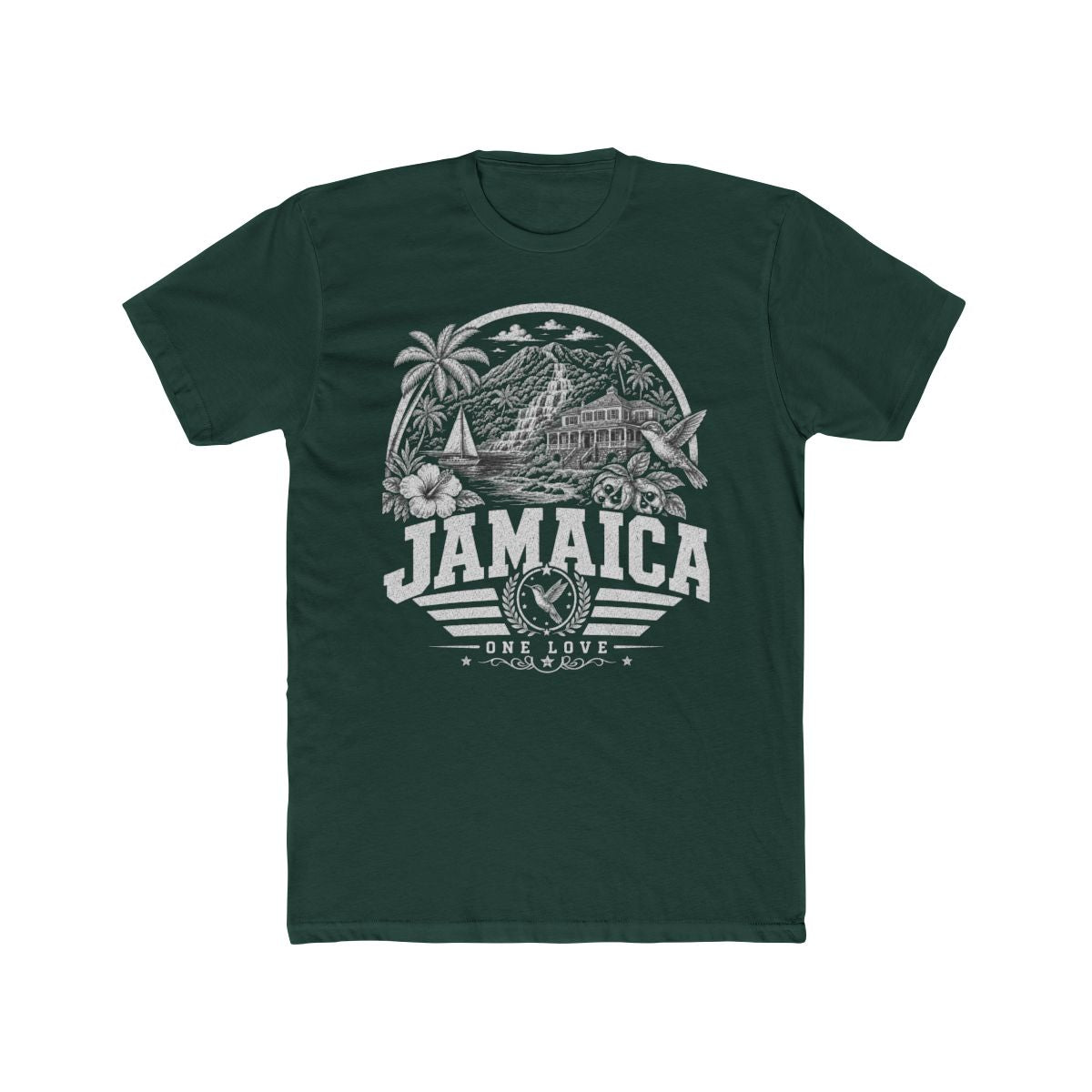 Jamaica Men's Tee — Solid Forest Green
