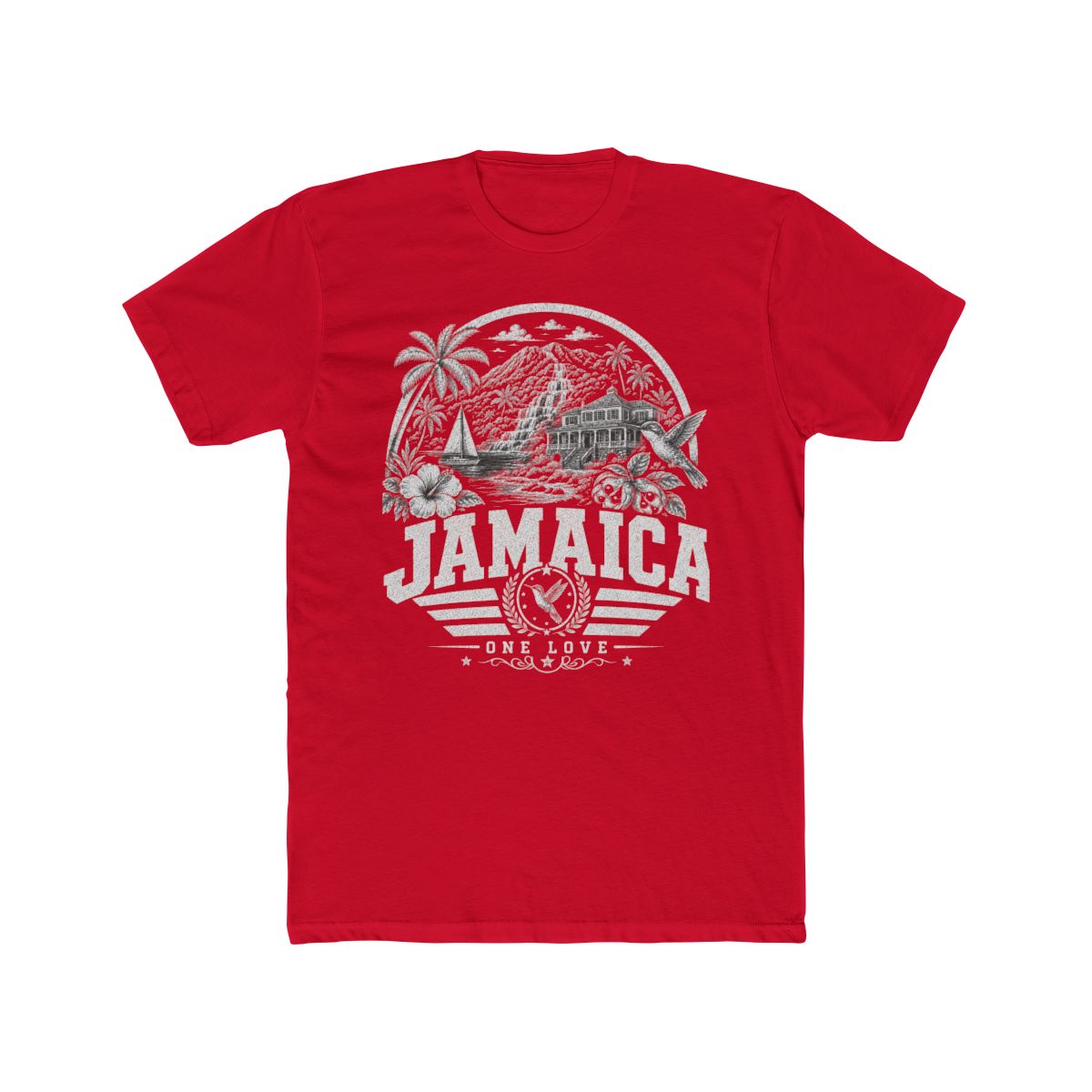 Jamaica Men's Tee — Solid Red