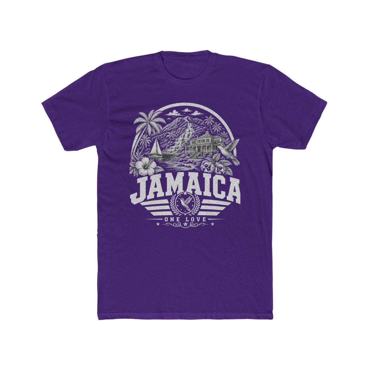 Jamaica Men's Tee — Solid Purple Rush