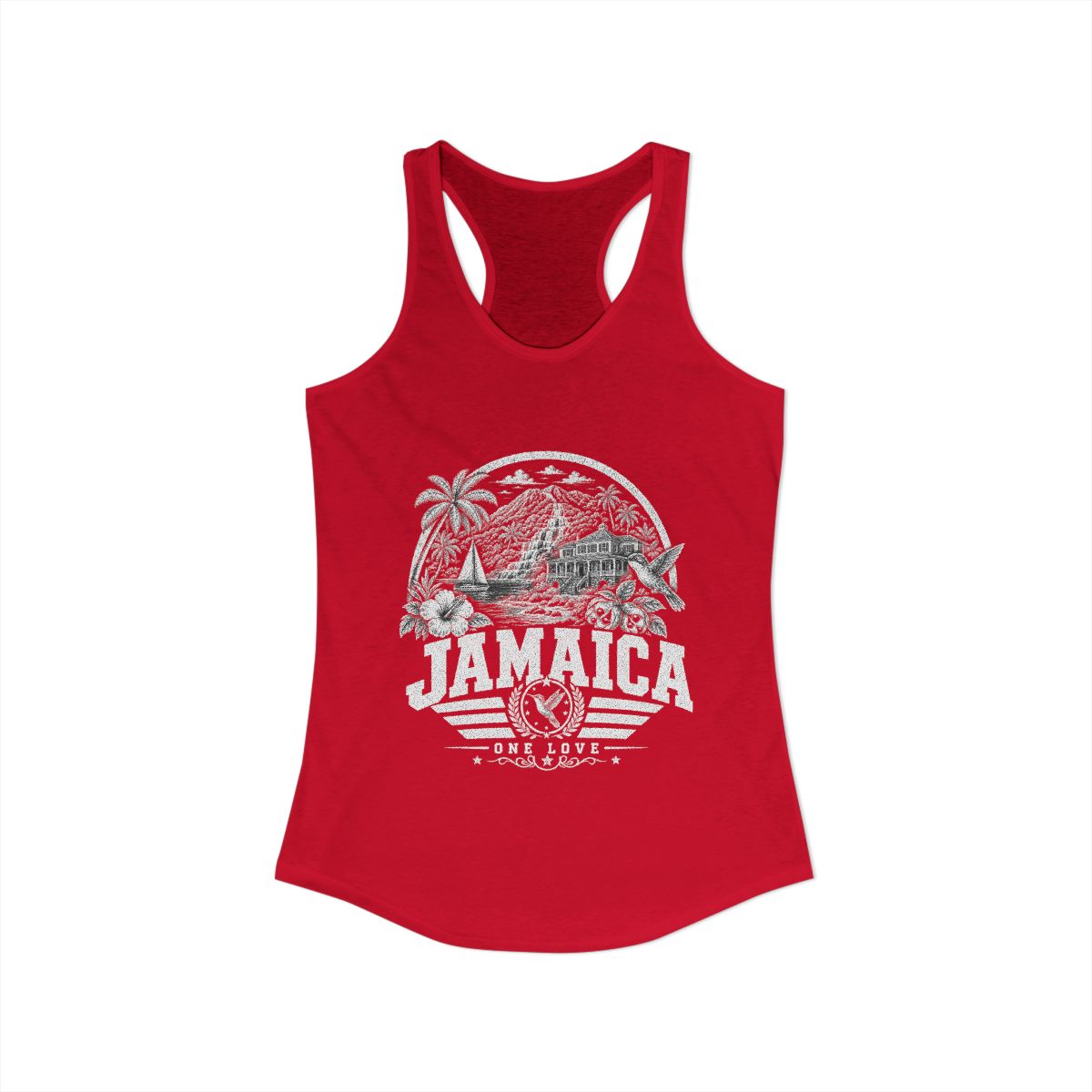 Jamaica Women's Tank Top — Solid Red (front)