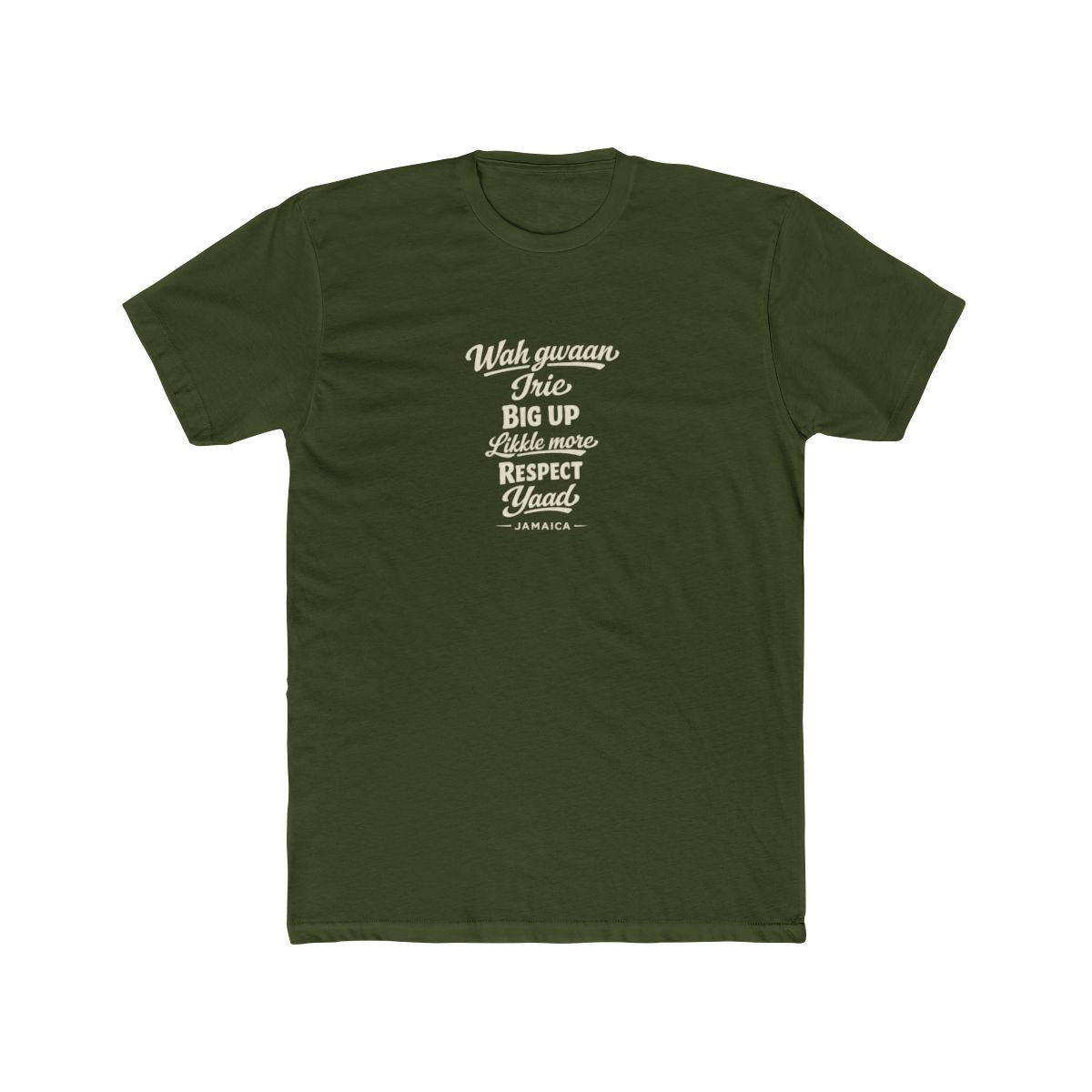 Jamaica local slang men's tee — typographic sayings design | Nameshi Destinations (view 4)