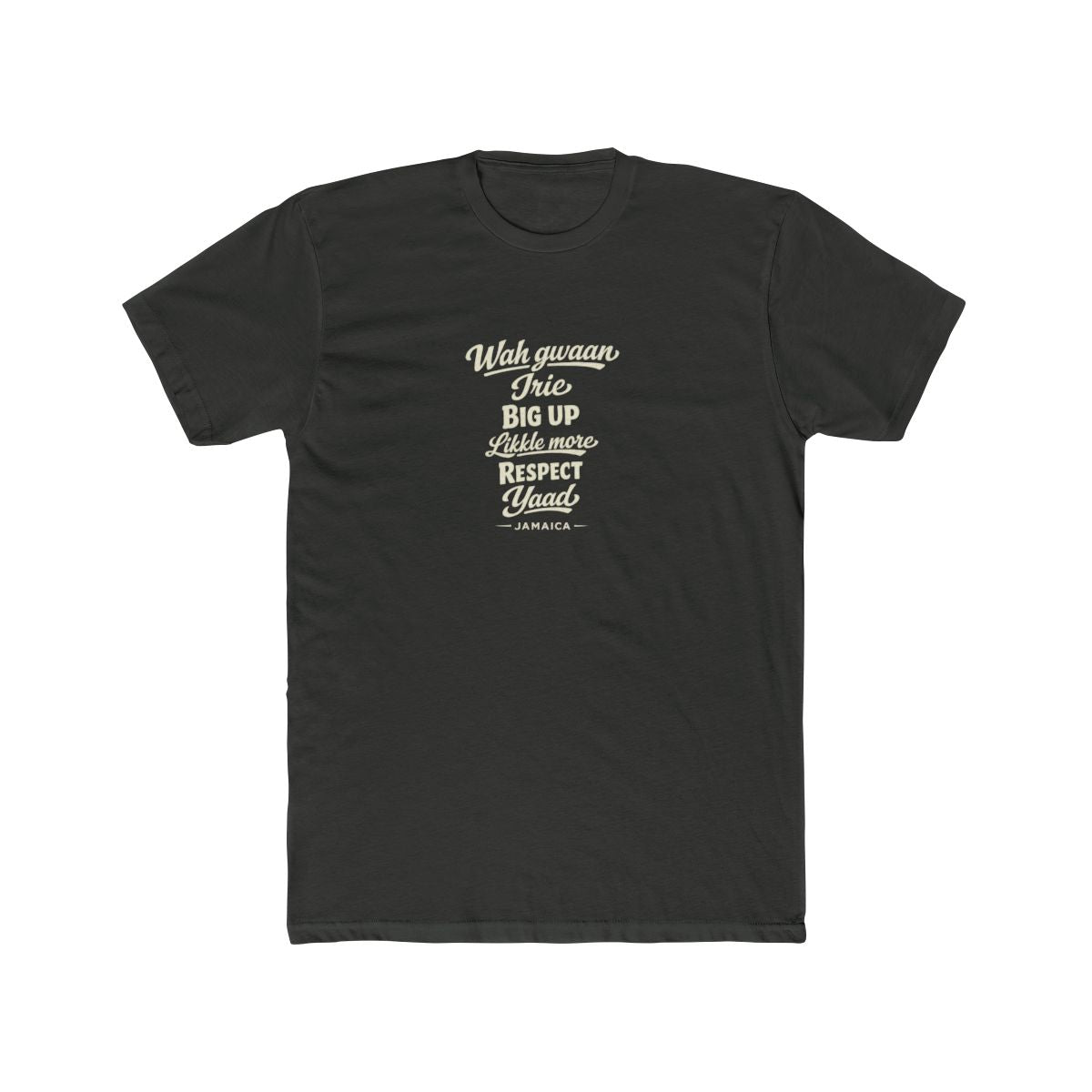 Jamaica local slang men's tee — typographic sayings design | Nameshi Destinations (view 5)