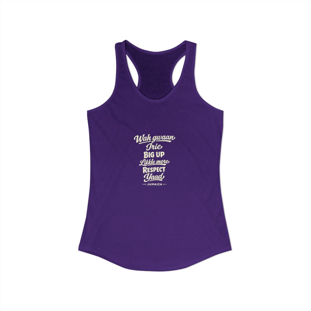 Jamaica local slang women's tank top — typographic sayings design | Nameshi Destinations (view 15)