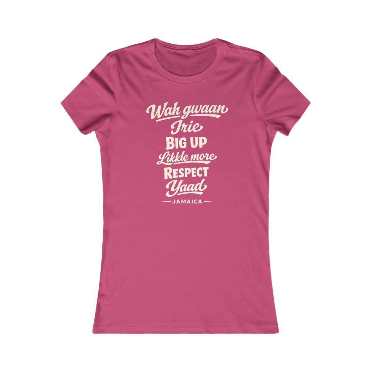 Jamaica local slang women's tee — typographic sayings design | Nameshi Destinations (view 15)