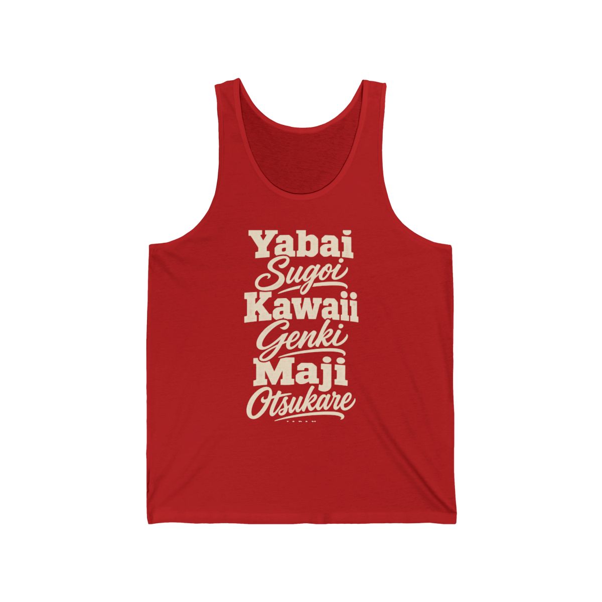 Japan local slang men's tank top — typographic sayings design | Nameshi Destinations (view 11)