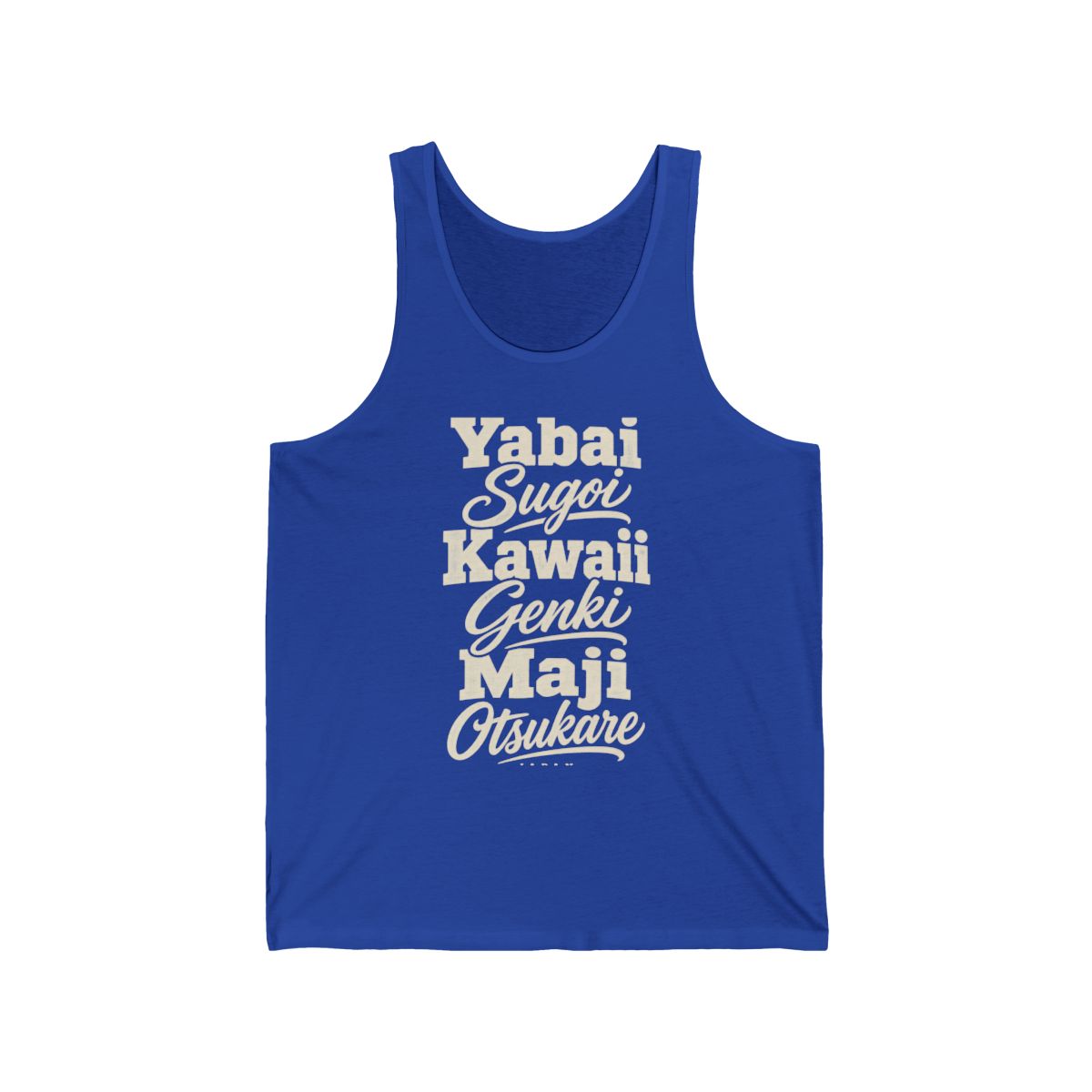 Japan local slang men's tank top — typographic sayings design | Nameshi Destinations (view 13)