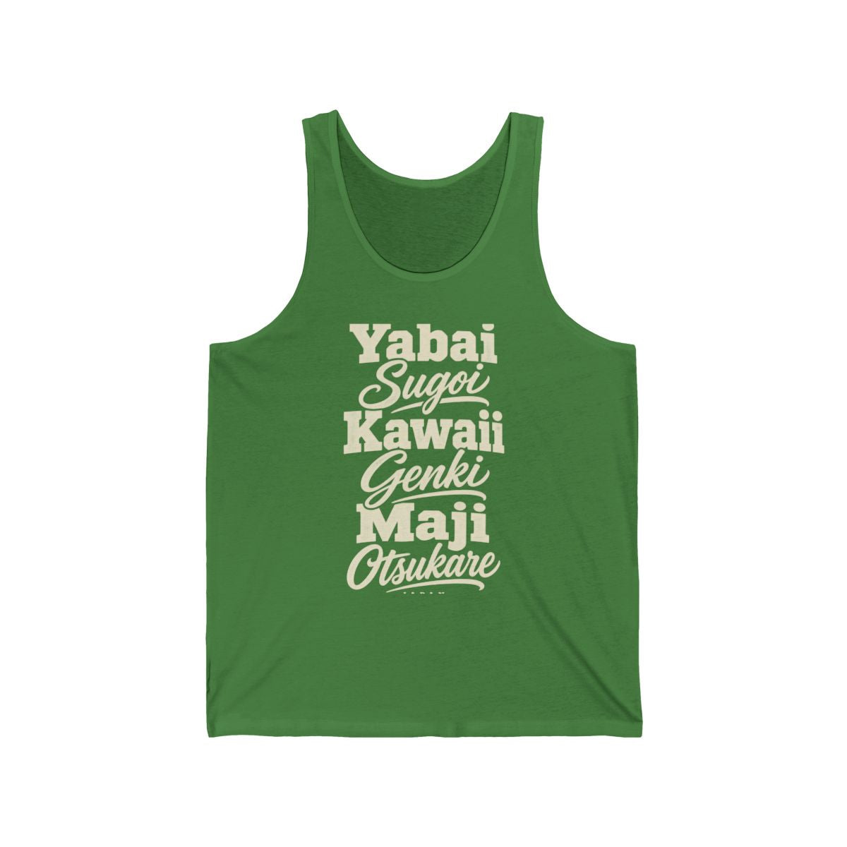 Japan local slang men's tank top — typographic sayings design | Nameshi Destinations (view 9)