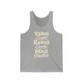 Japan local slang men's tank top — typographic sayings design | Nameshi Destinations (view 1)