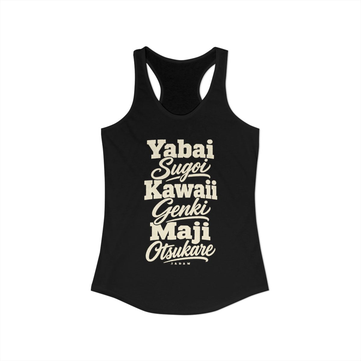 Japan local slang women's tank top — typographic sayings design | Nameshi Destinations (view 1)