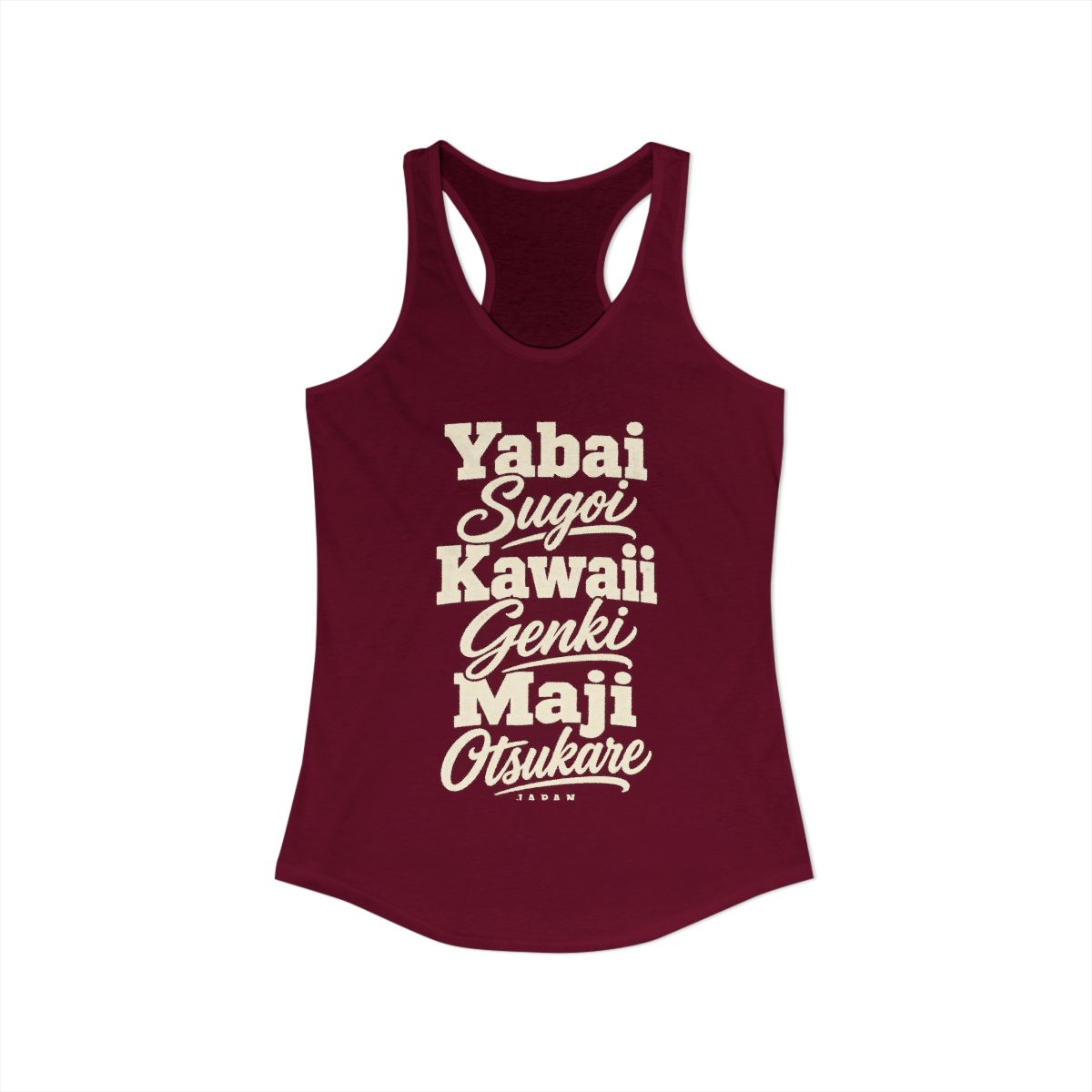 Japan local slang women's tank top — typographic sayings design | Nameshi Destinations (view 27)