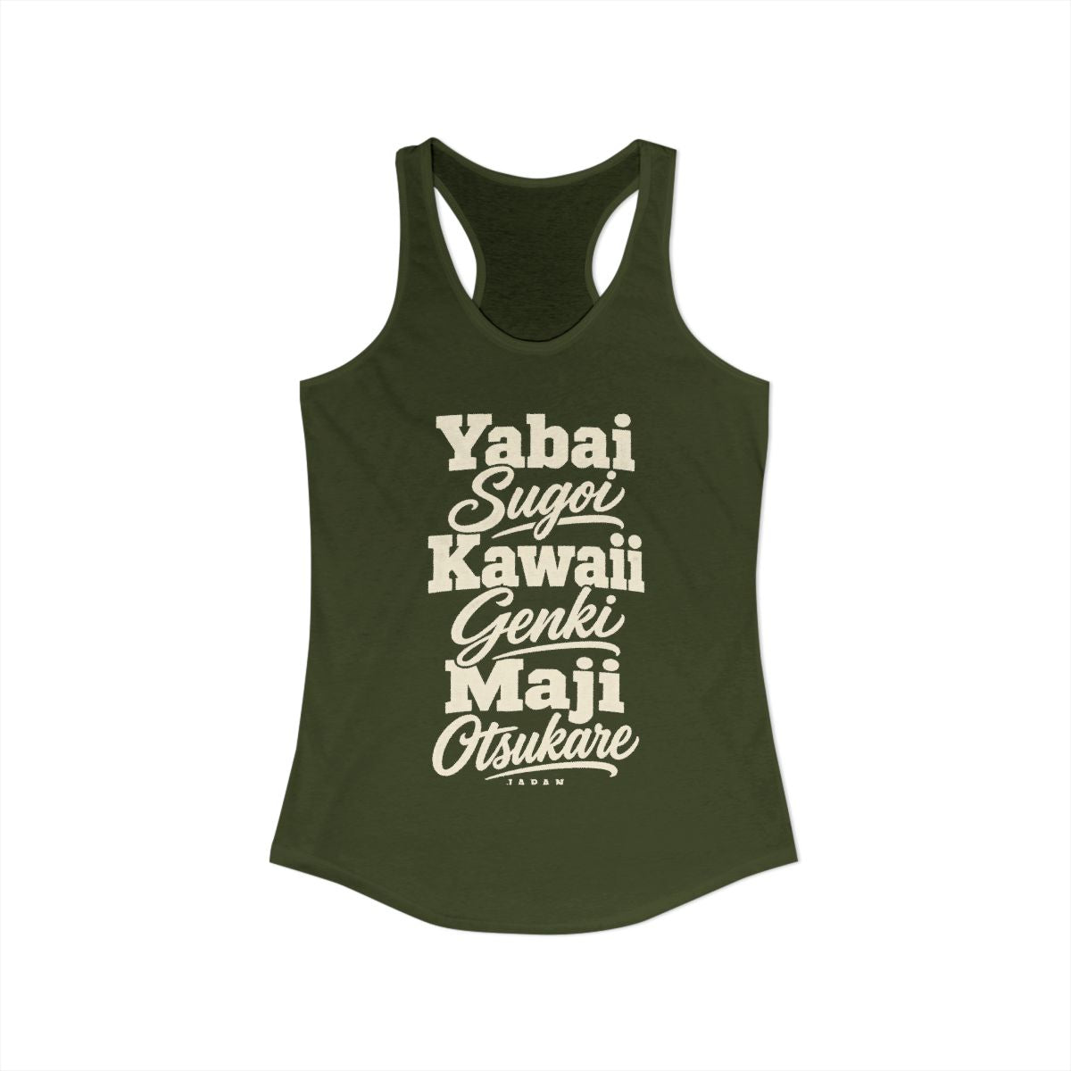 Japan local slang women's tank top — typographic sayings design | Nameshi Destinations (view 11)