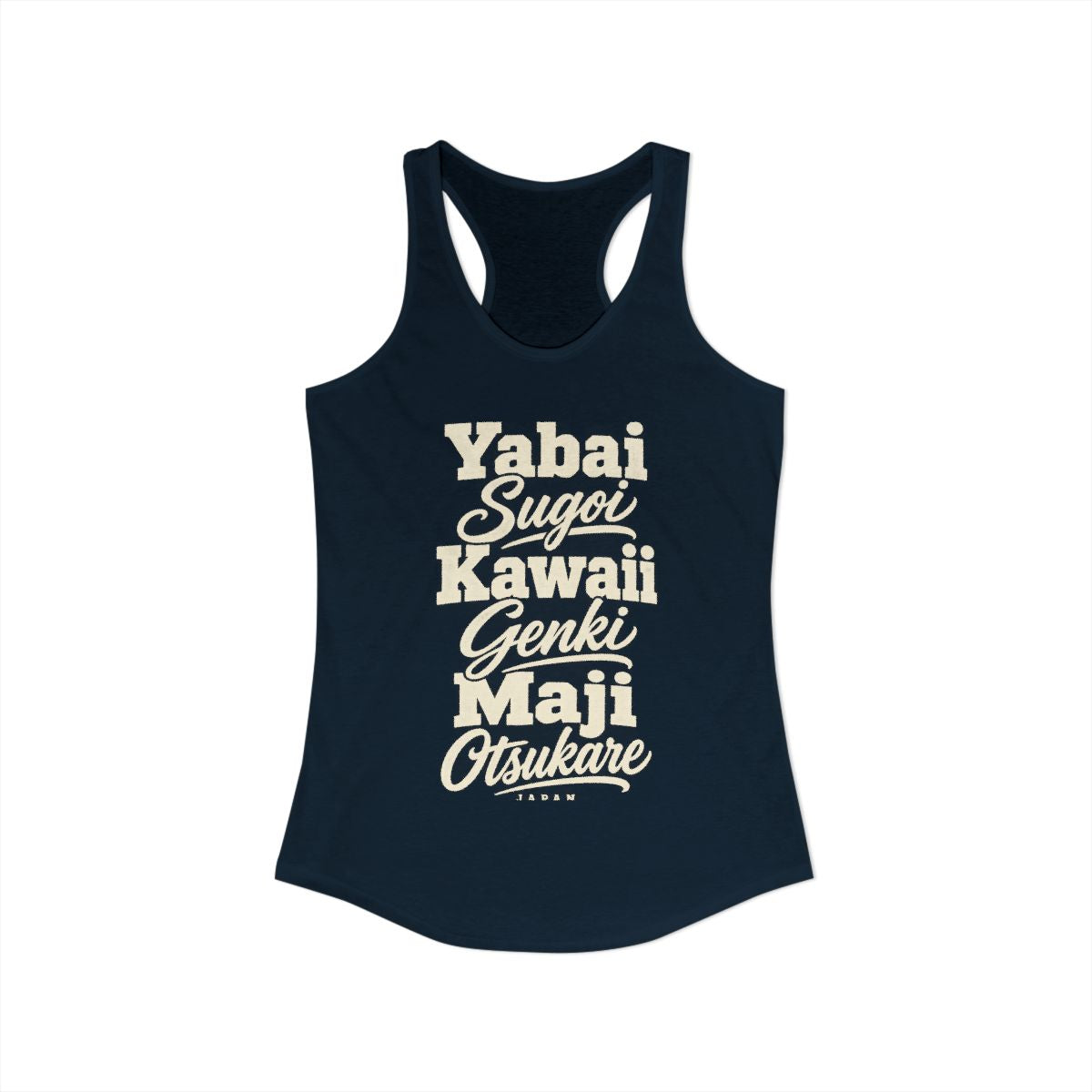Japan local slang women's tank top — typographic sayings design | Nameshi Destinations (view 9)
