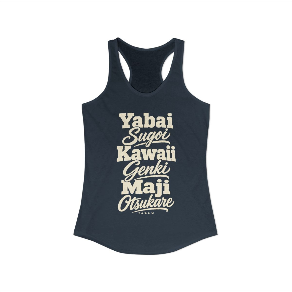 Japan local slang women's tank top — typographic sayings design | Nameshi Destinations (view 5)