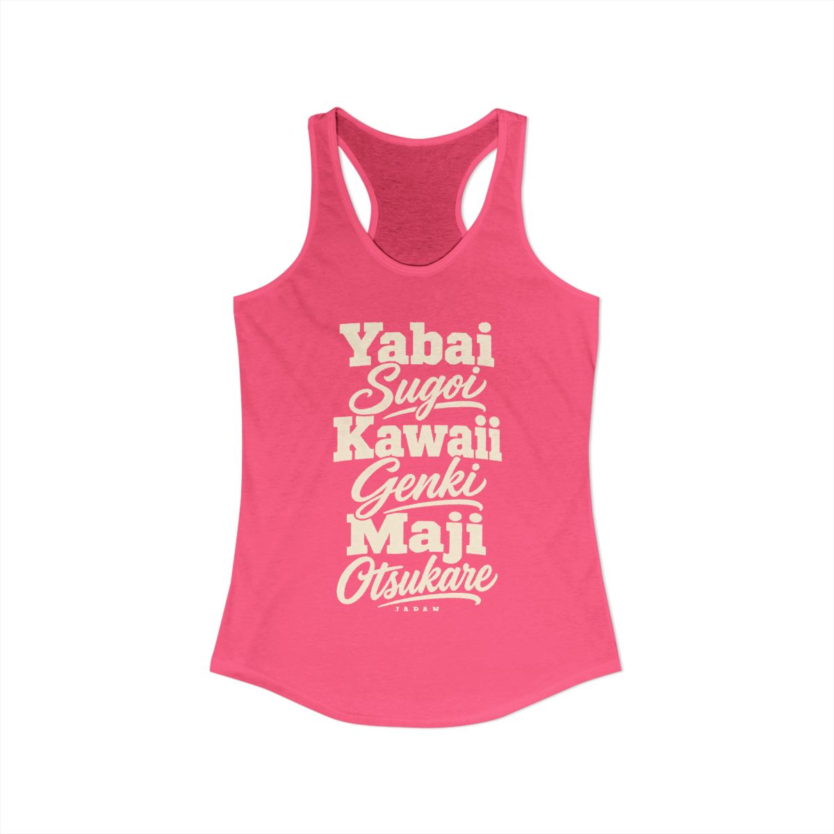 Japan local slang women's tank top — typographic sayings design | Nameshi Destinations (view 3)