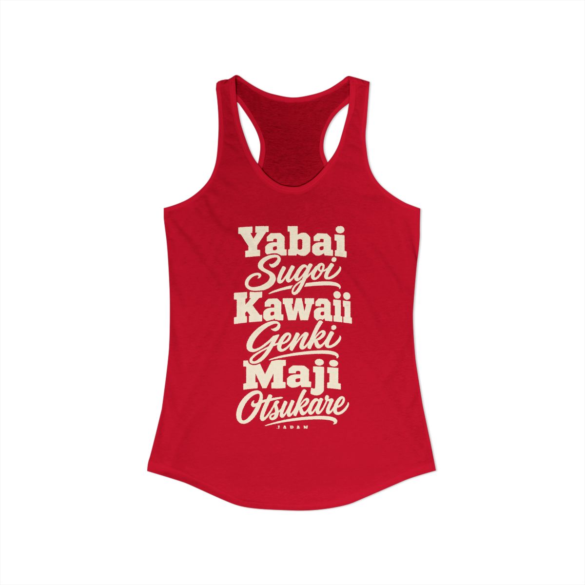 Japan local slang women's tank top — typographic sayings design | Nameshi Destinations (view 17)