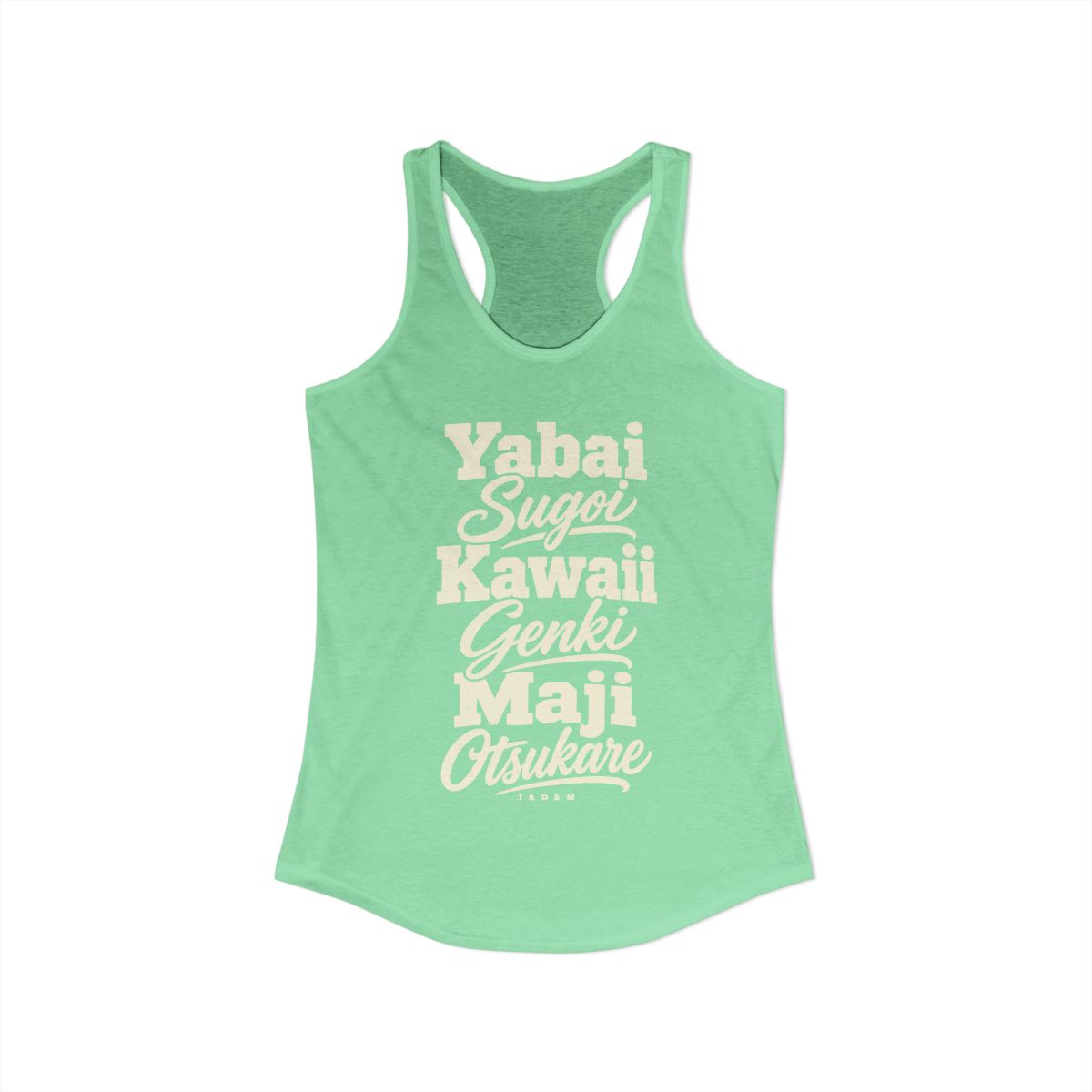 Japan local slang women's tank top — typographic sayings design | Nameshi Destinations (view 13)