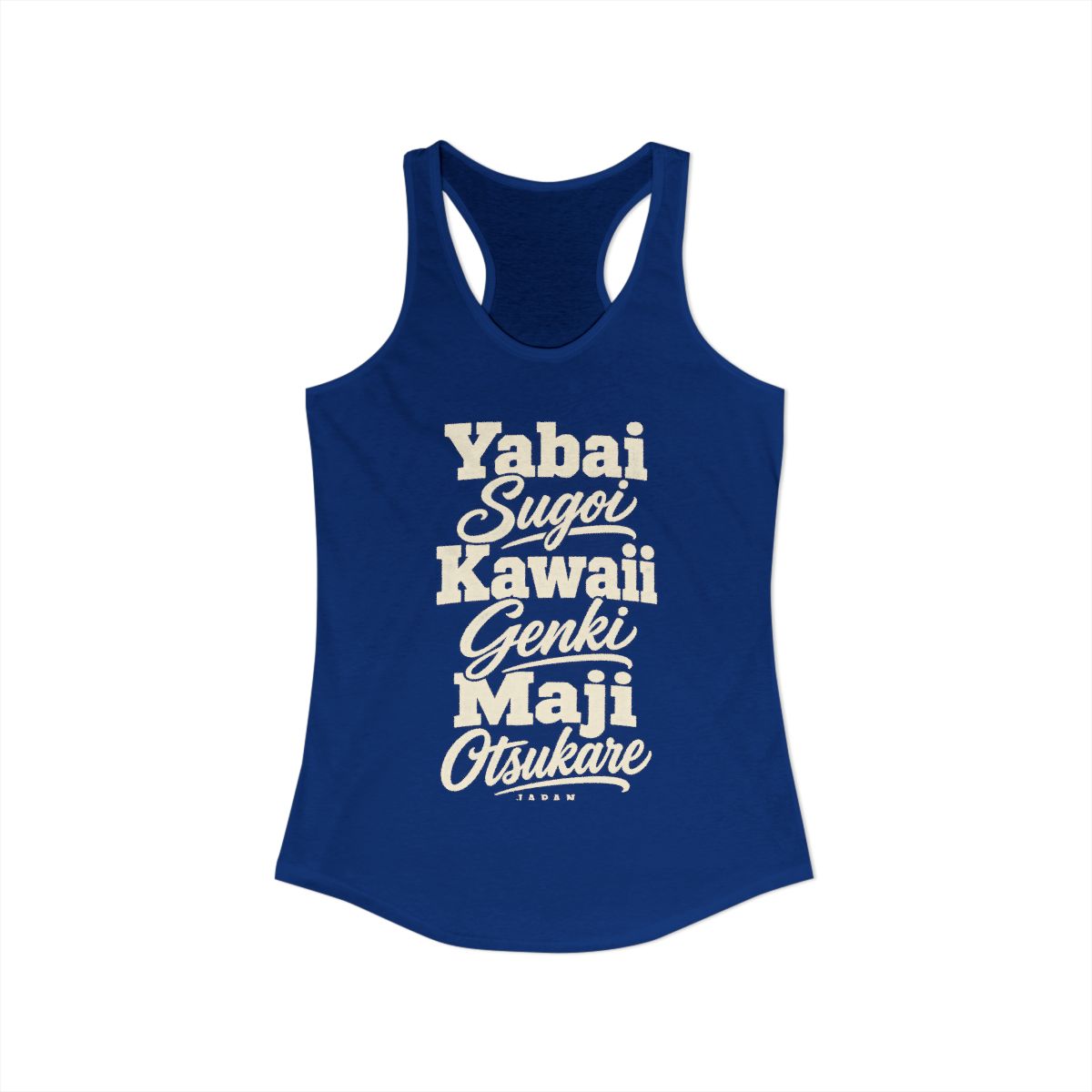 Japan local slang women's tank top — typographic sayings design | Nameshi Destinations (view 19)