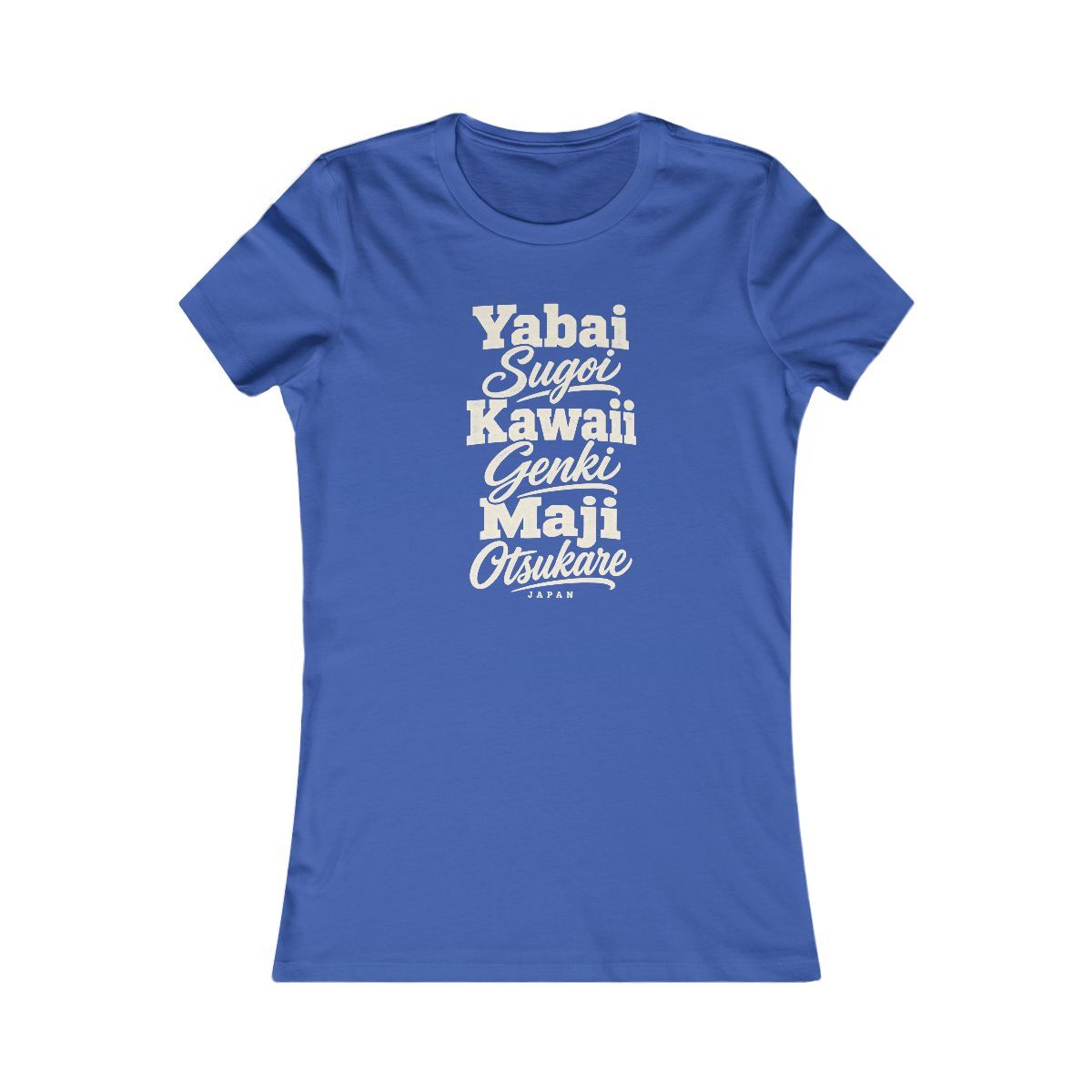 Japan local slang women's tee — typographic sayings design | Nameshi Destinations (view 3)