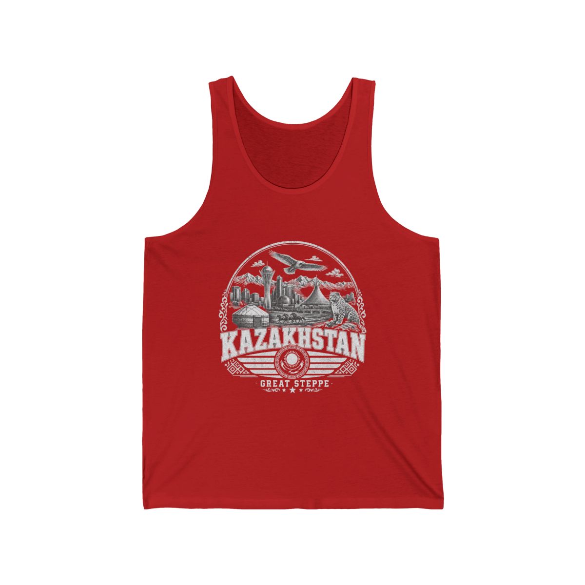 Kazakhstan Men's Tank Top — Red (front)