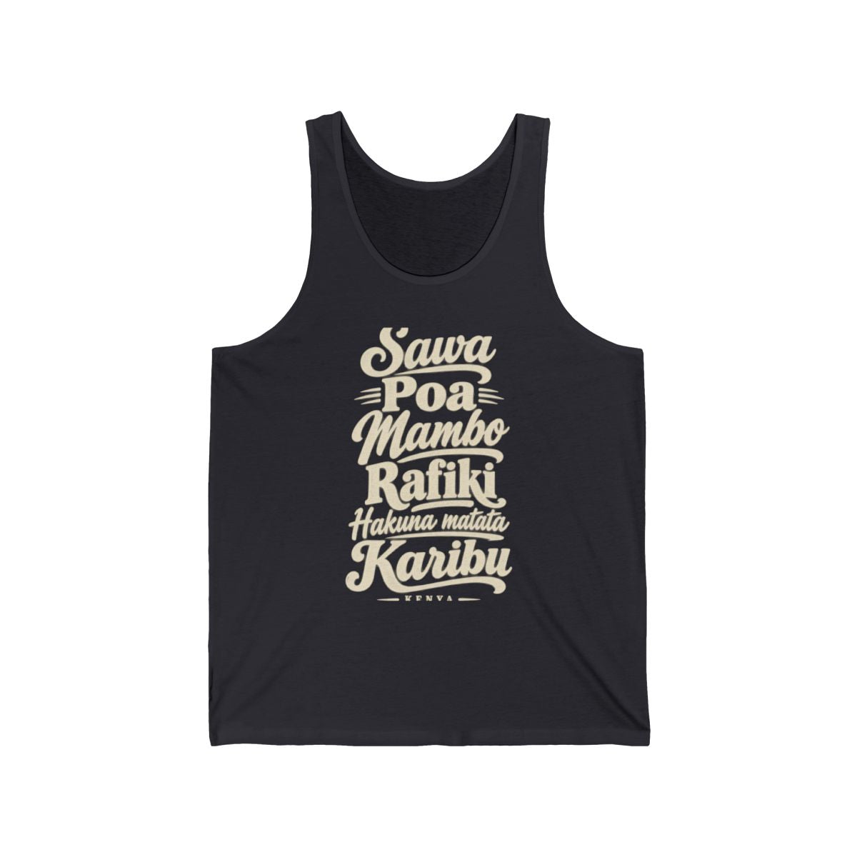 Kenya local slang men's tank top — typographic sayings design | Nameshi Destinations (view 5)