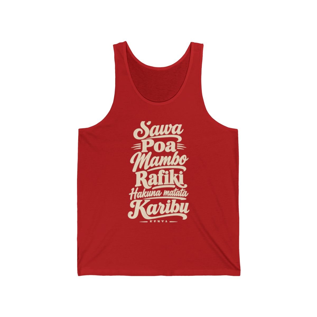 Kenya local slang men's tank top — typographic sayings design | Nameshi Destinations (view 11)