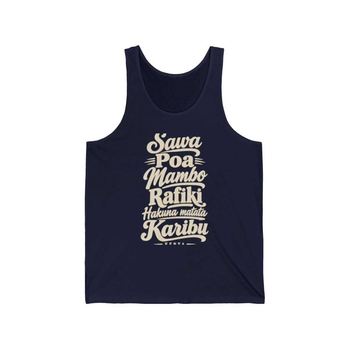 Kenya local slang men's tank top — typographic sayings design | Nameshi Destinations (view 15)