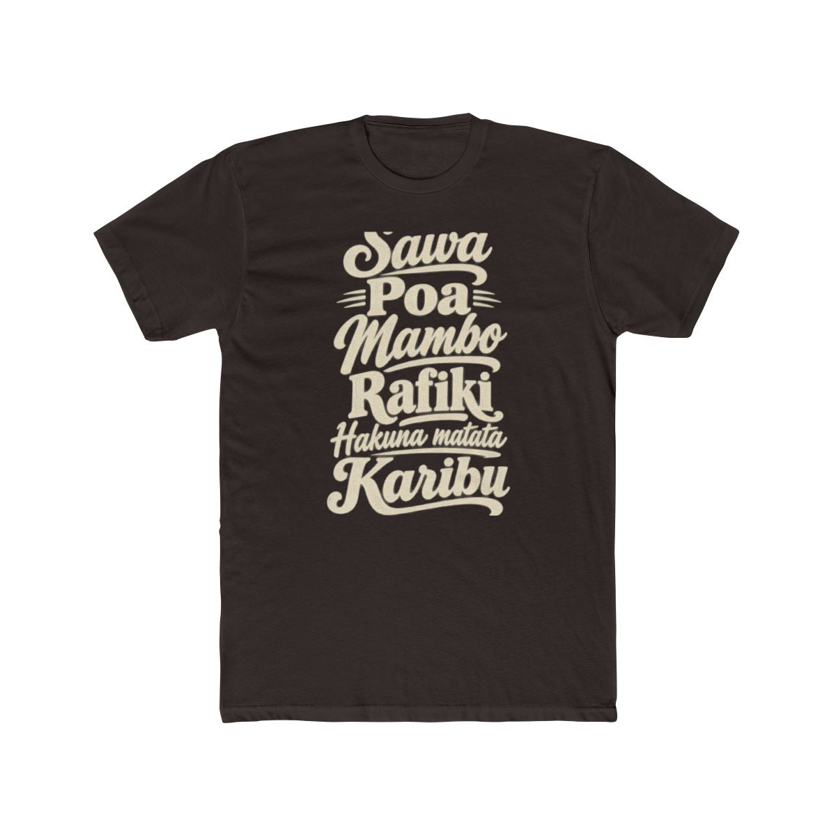 Kenya local slang men's tee — typographic sayings design | Nameshi Destinations (view 1)