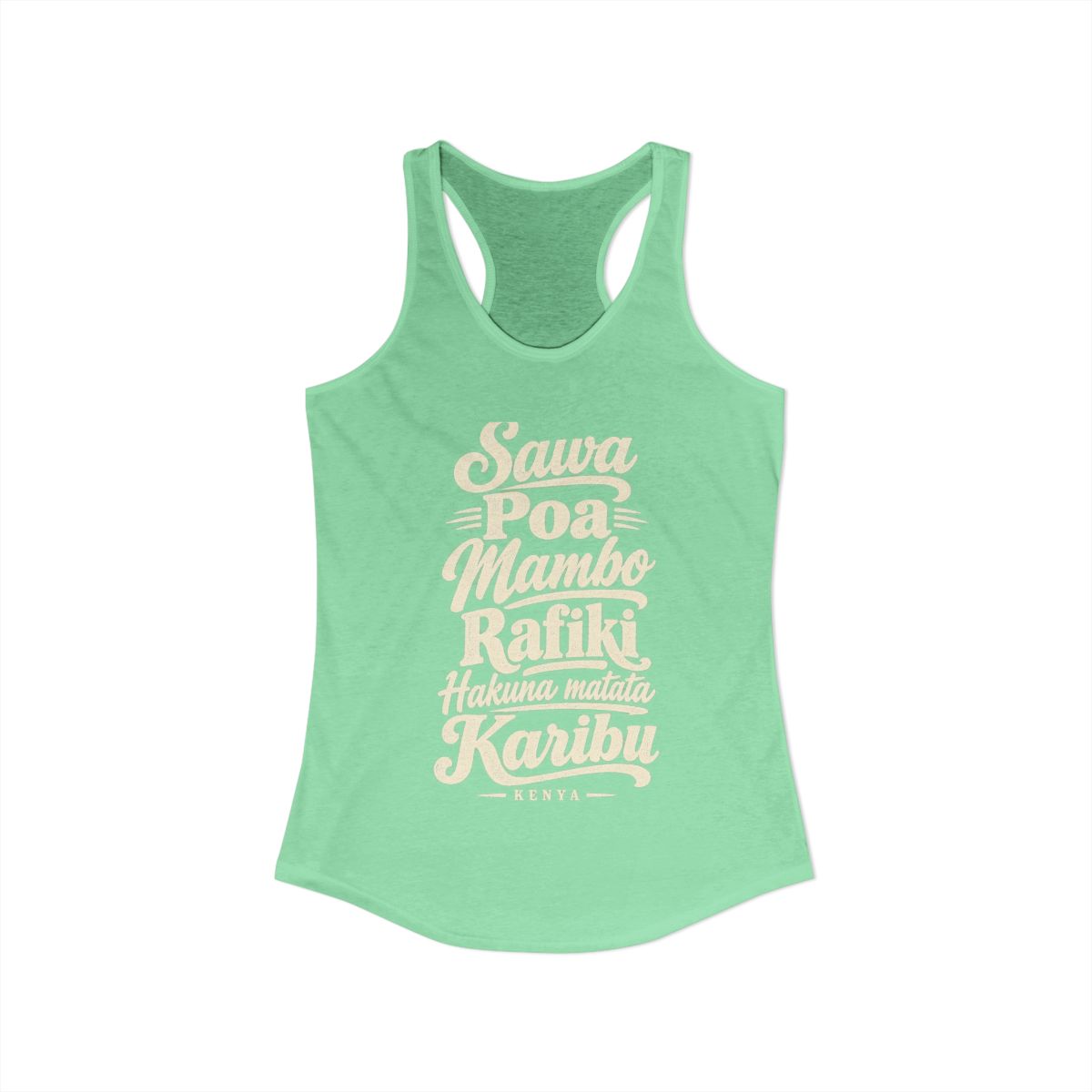 Kenya local slang women's tank top — typographic sayings design | Nameshi Destinations (view 13)