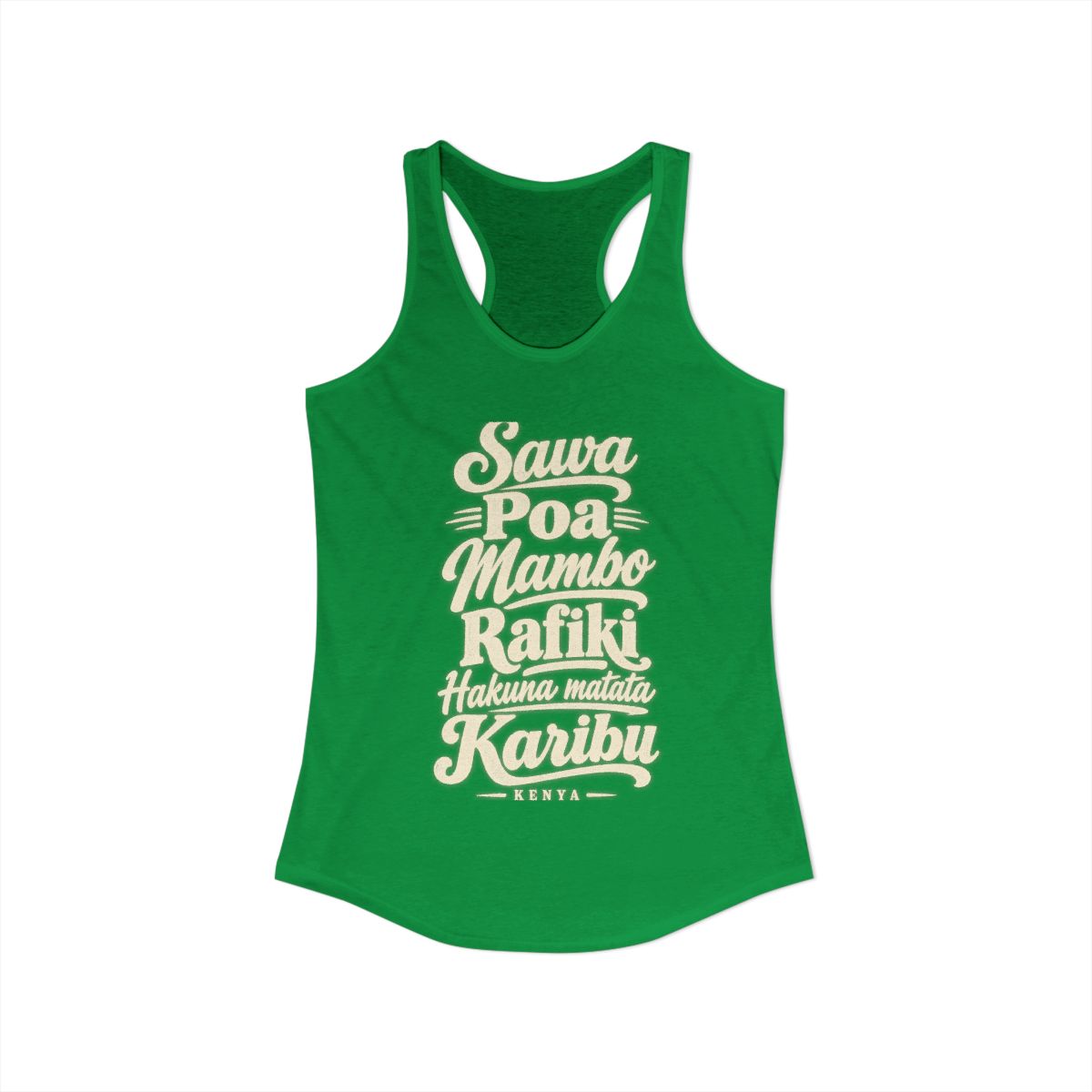 Kenya local slang women's tank top — typographic sayings design | Nameshi Destinations (view 7)