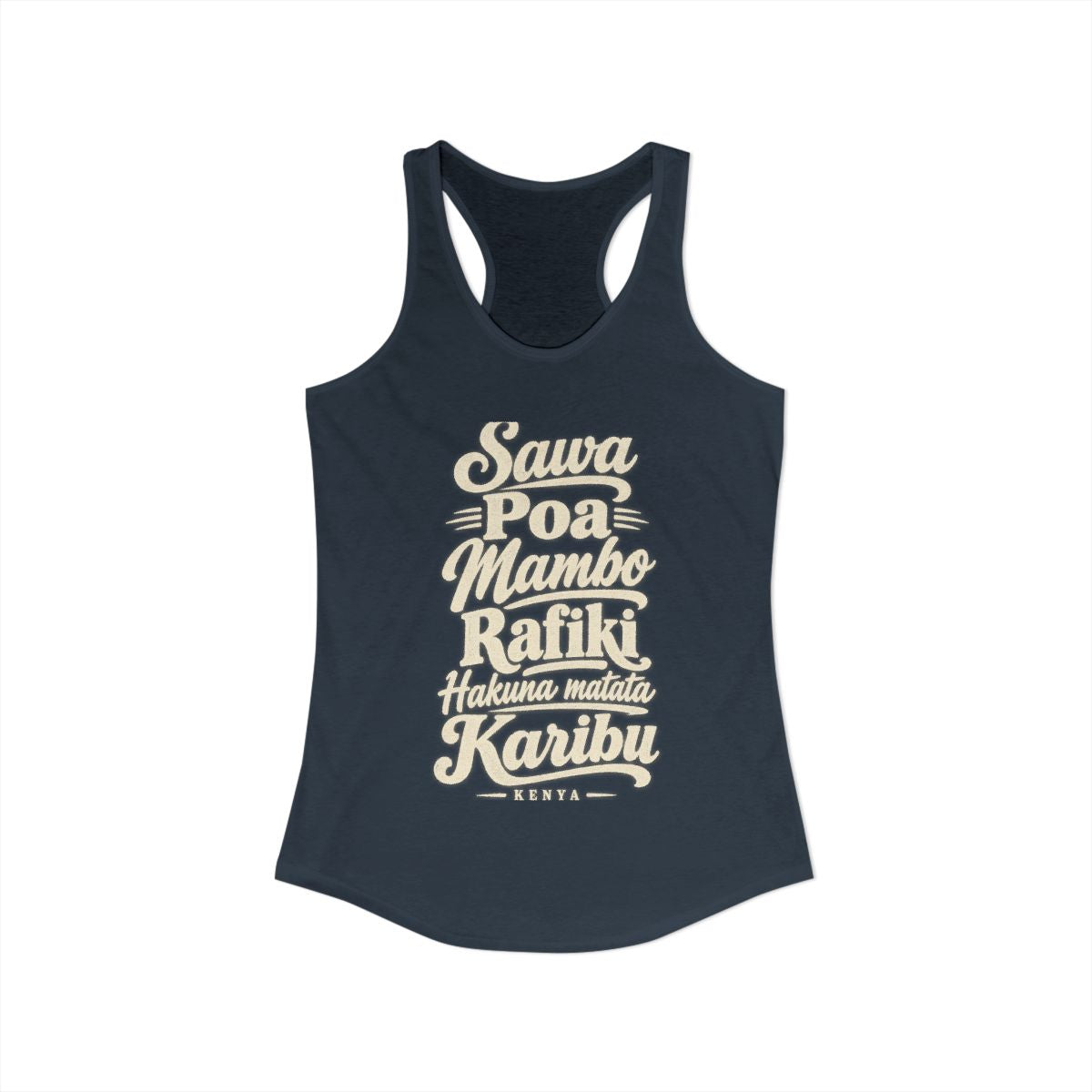 Kenya local slang women's tank top — typographic sayings design | Nameshi Destinations (view 5)