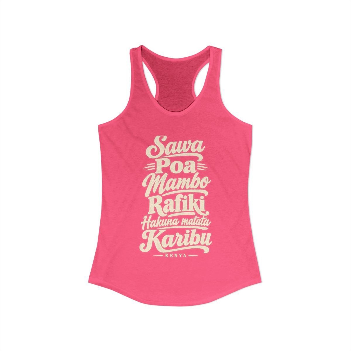 Kenya local slang women's tank top — typographic sayings design | Nameshi Destinations (view 3)