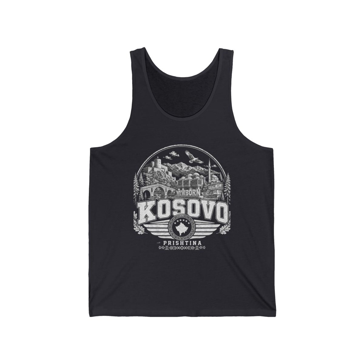 Kosovo Men's Tank Top — Dark Grey (front)