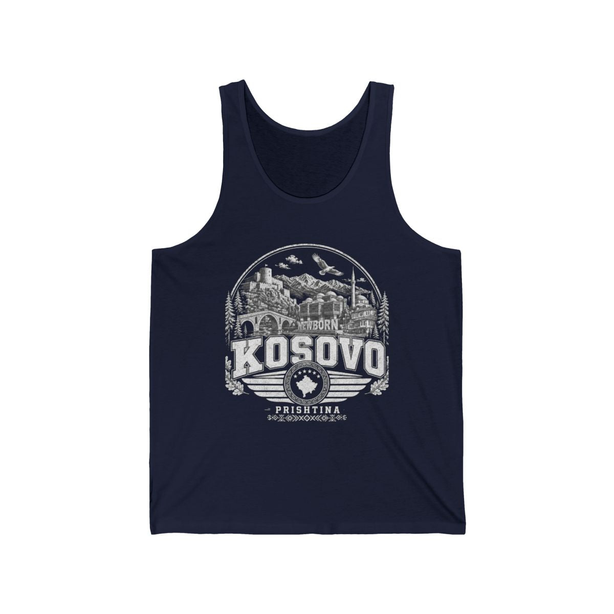 Kosovo Men's Tank Top — Navy (front)
