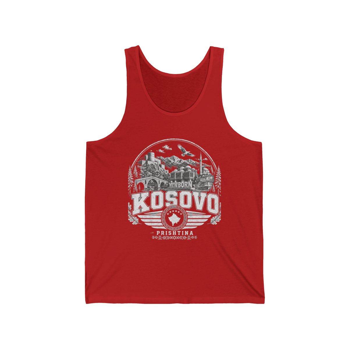 Kosovo Men's Tank Top — Red (front)