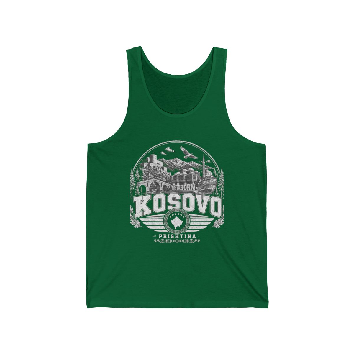 Kosovo Men's Tank Top — Kelly (front)