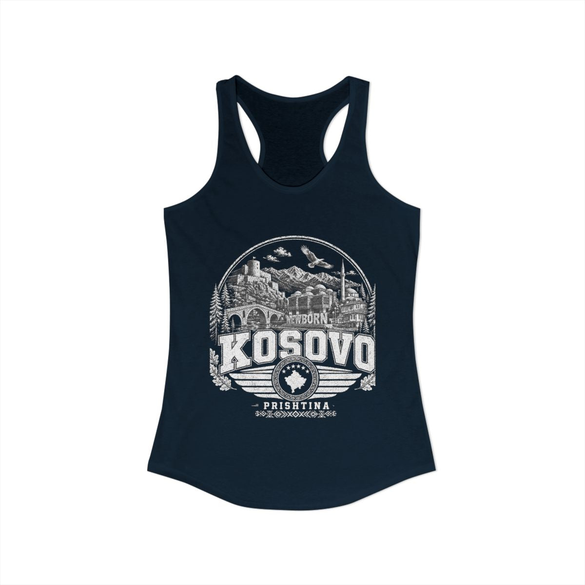 Kosovo Women's Tank Top — Solid Midnight Navy (front)